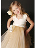 Sweetheart Neck Satin Tulle Elastic Back Adorable Flower Girl Dress